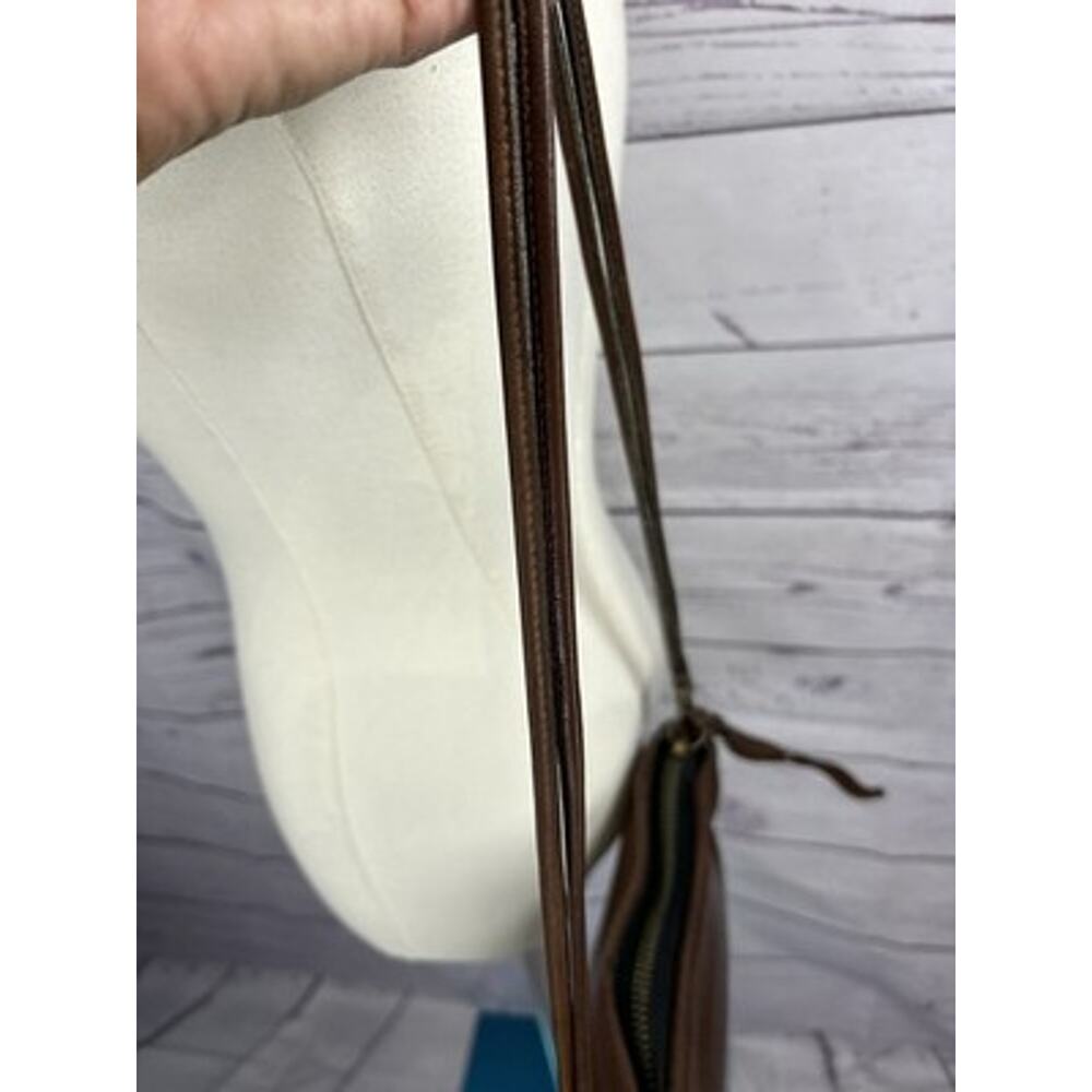 Vintage Coach Brown Leather Double Strap Crossbody Bag 387-5221 - Picture 6 of 11